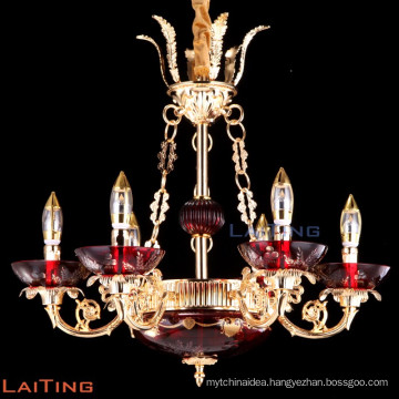 Zink alloy modern k9 led crystal chandelier 6 light poly chandelier LT-88719